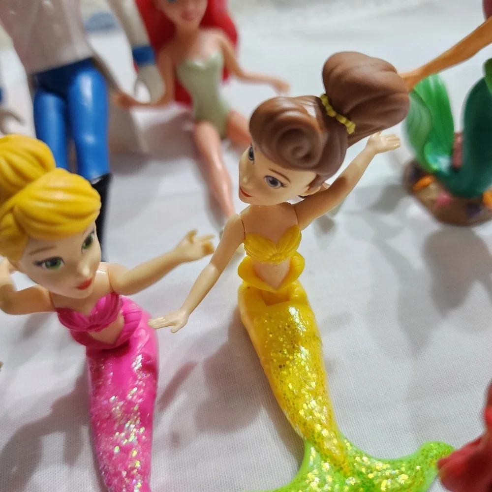 Disney The Little Mermaid Figure Lot Ariel King Triton Prince Eric Sisters Duck